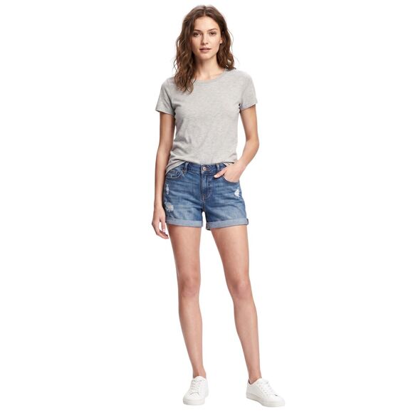 Old Navy Pants - Old Navy Cuffed Boyfriend The Drew Mid Rise Stretch Shorts
